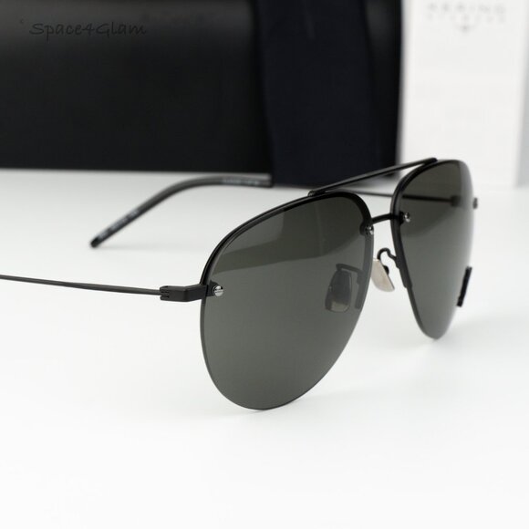 Saint Laurent Women Sunglasses Black Grey Pilot CLASSIC11/F M 005 NEW AUTHENTIC main image 6